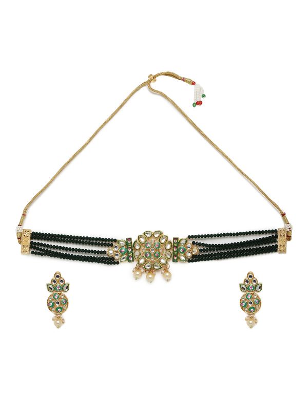 SOHI SOHI Set nakita 'Shridhar'  zlata / zelena / črna / biserno bela