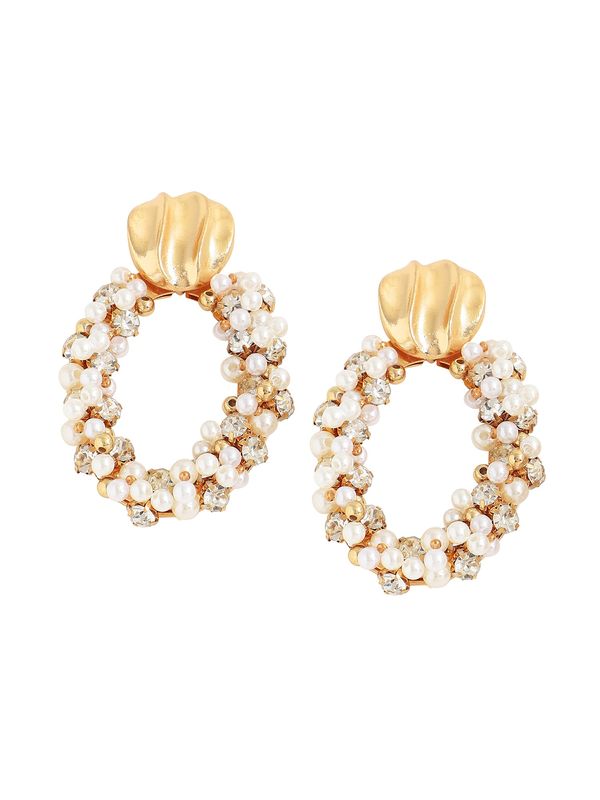 SOHI SOHI Uhani 'Armita'  bež / zlata / biserno bela