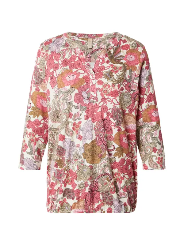Soyaconcept Soyaconcept Bluza 'FELICITY'  ecru / svetlo rjava / majnica / roza