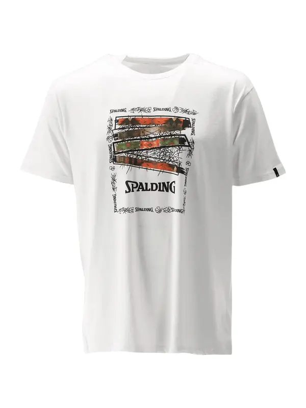 SPALDING SPALDING Funkcionalna majica  zelena / temno oranžna / črna / bela
