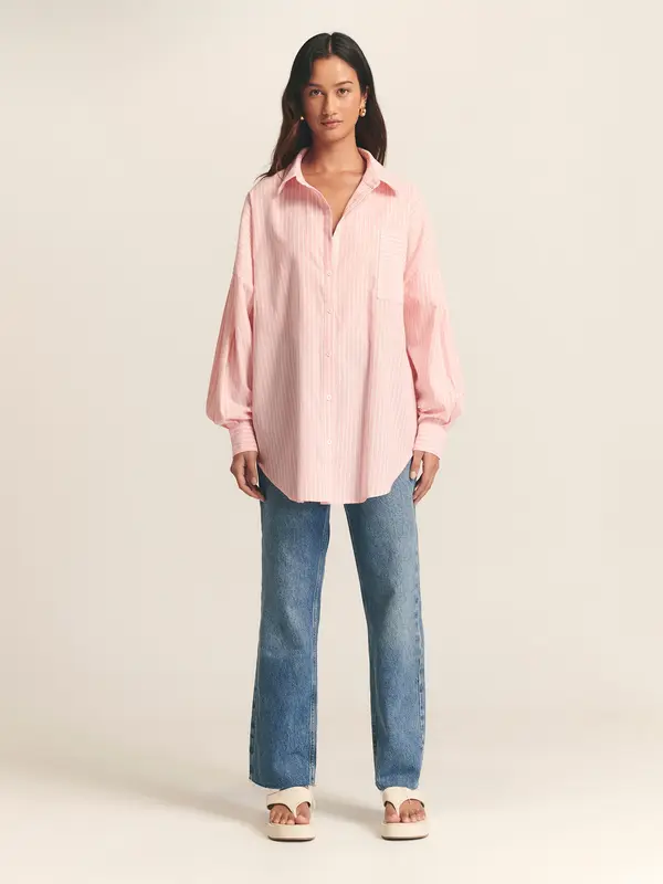 St MRLO St MRLO Bluza 'Requisite'  roza / bela
