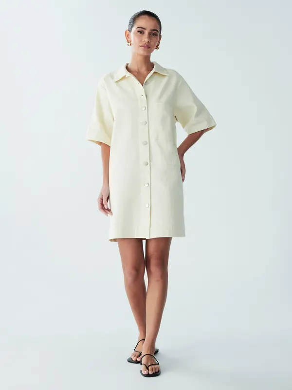 St MRLO St MRLO Dolga srajca 'LEE DENIM SHIRT DRESS'  ecru