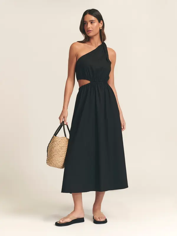 St MRLO St MRLO Obleka 'AMILE MIDI DRESS'  črna
