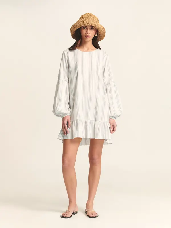 St MRLO St MRLO Obleka 'LIANE MINI DRESS'  bež / svetlo modra / bela