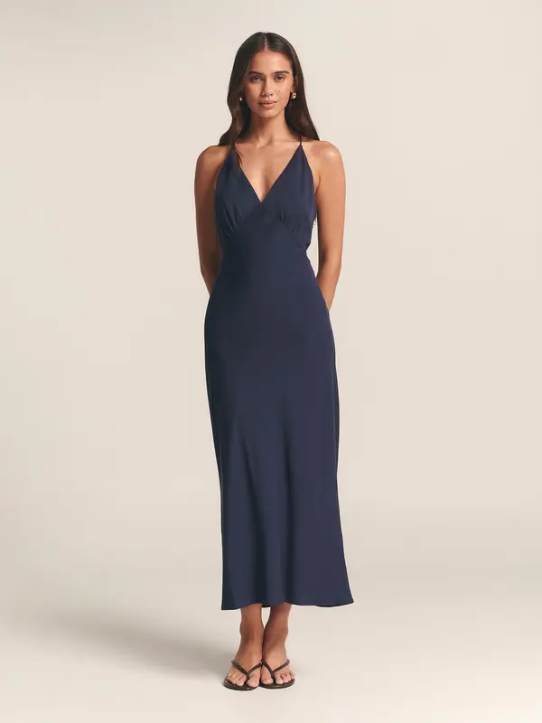 St MRLO St MRLO Obleka 'LUELLA MIDI DRESS'  modra