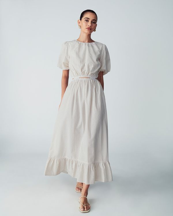 St MRLO St MRLO Obleka 'Mie'  bež / bela