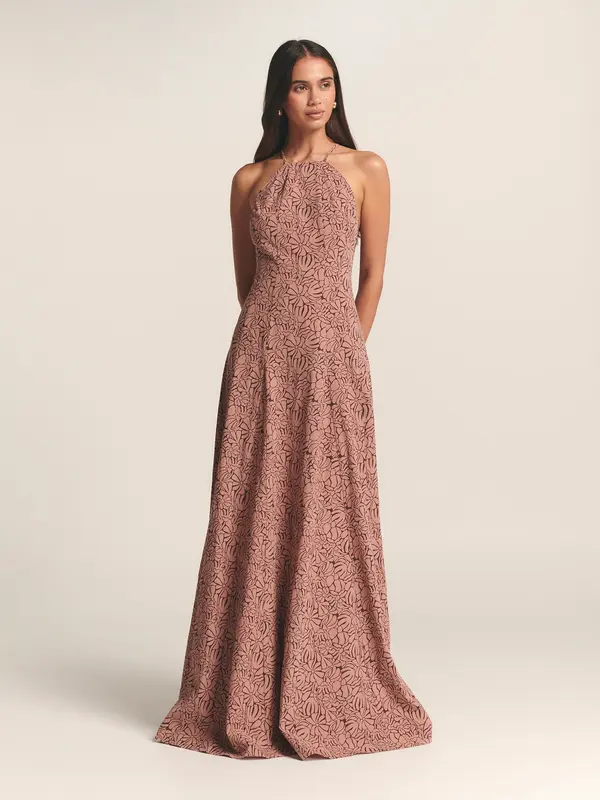 St MRLO St MRLO Obleka 'MIKA MAXI DRESS'  roza / črna
