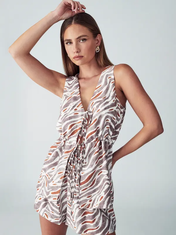 St MRLO St MRLO Top 'Levie'  nude / rjasto rjava / mokka