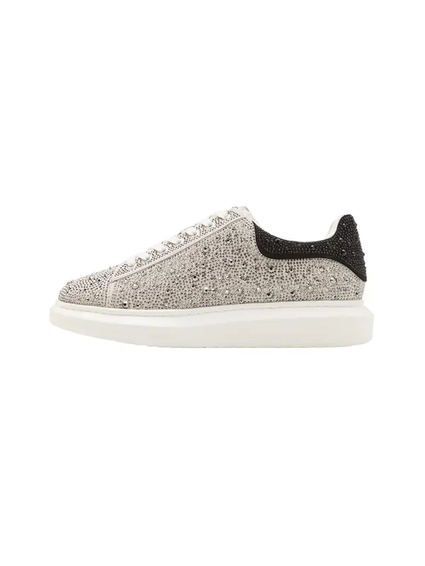 STEVE MADDEN STEVE MADDEN Nizke superge 'Icebox'  črna / srebrna / bela