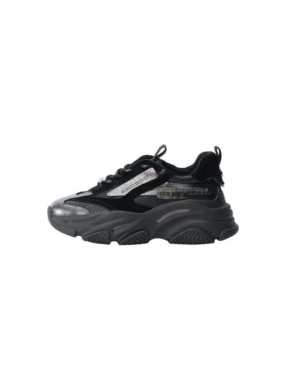 STEVE MADDEN STEVE MADDEN Nizke superge 'Posses'  črna / srebrna