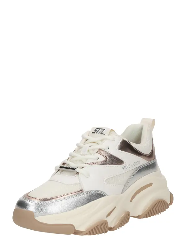 STEVE MADDEN STEVE MADDEN Nizke superge 'PROGRESSIVE'  bronasta / srebrna / naravno bela