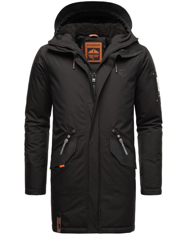 STONE HARBOUR STONE HARBOUR Zimska jakna 'Ragaan'  siva / neonsko oranžna / črna