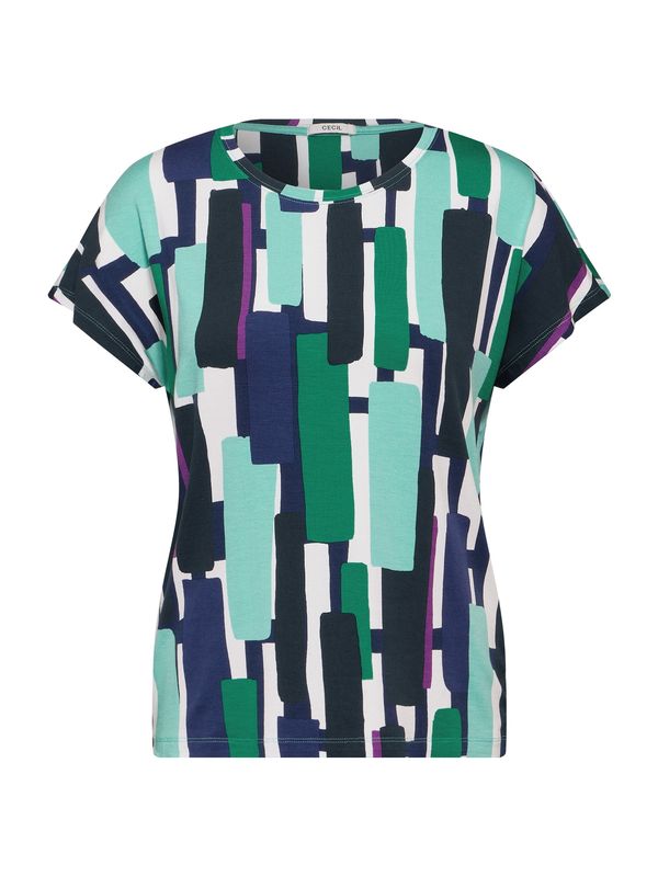 STREET ONE STREET ONE Majica  mornarska / turkizna / zelena / off-bela