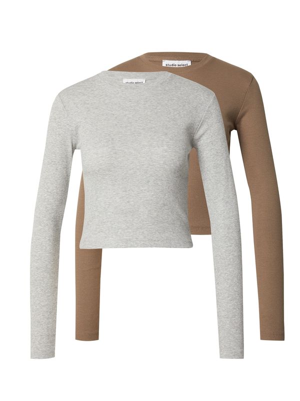 STUDIO SELECT STUDIO SELECT Majica 'Betty'  rjava / pegasto siva