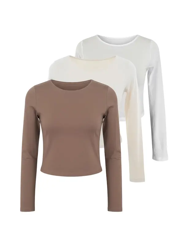 studioselect studioselect Majica 'Blanca'  ecru / rjava / naravno bela