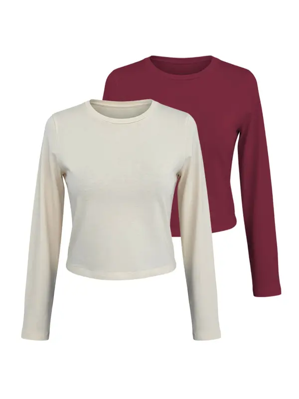studioselect studioselect Majica 'Branka Top'  ecru / bordo