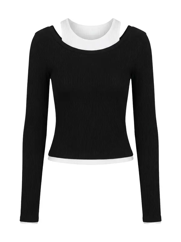 studioselect studioselect Majica 'Judith'  črna / bela