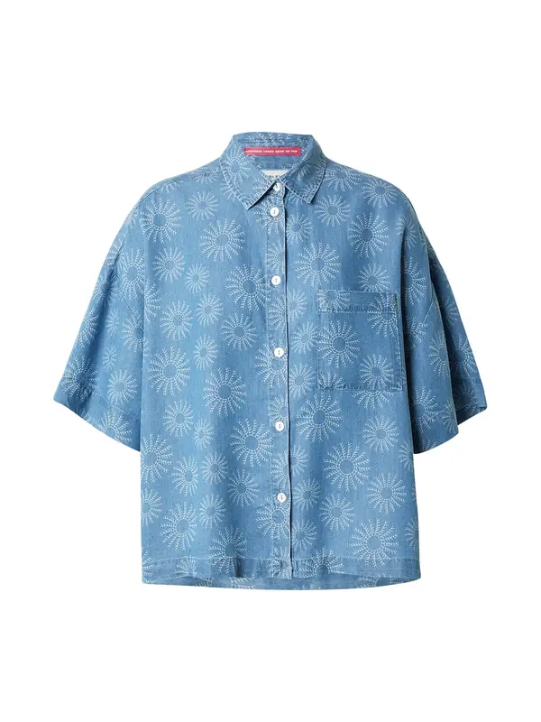 Sublevel Sublevel Bluza  moder denim / bela