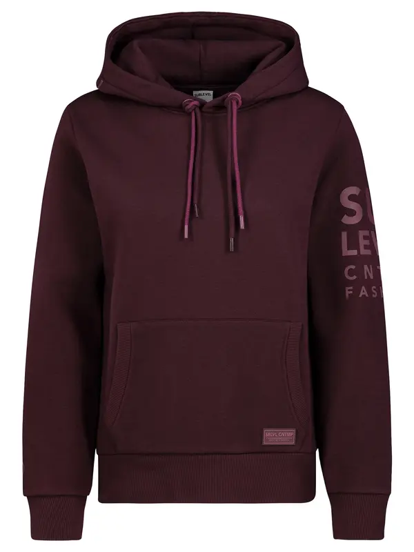 Sublevel Sublevel Majica 'Asmia'  burgund / češnjevo rdeča