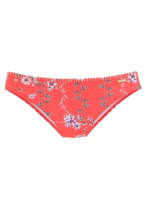 SUNSEEKER SUNSEEKER Bikini hlačke 'Ditsy'  svetlo rjava / jelka / lila / oranžno rdeča / naravno bela