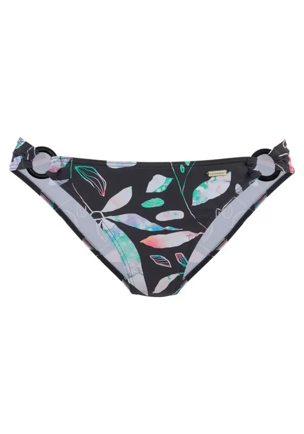 SUNSEEKER SUNSEEKER Bikini hlačke 'Leaves'  črna