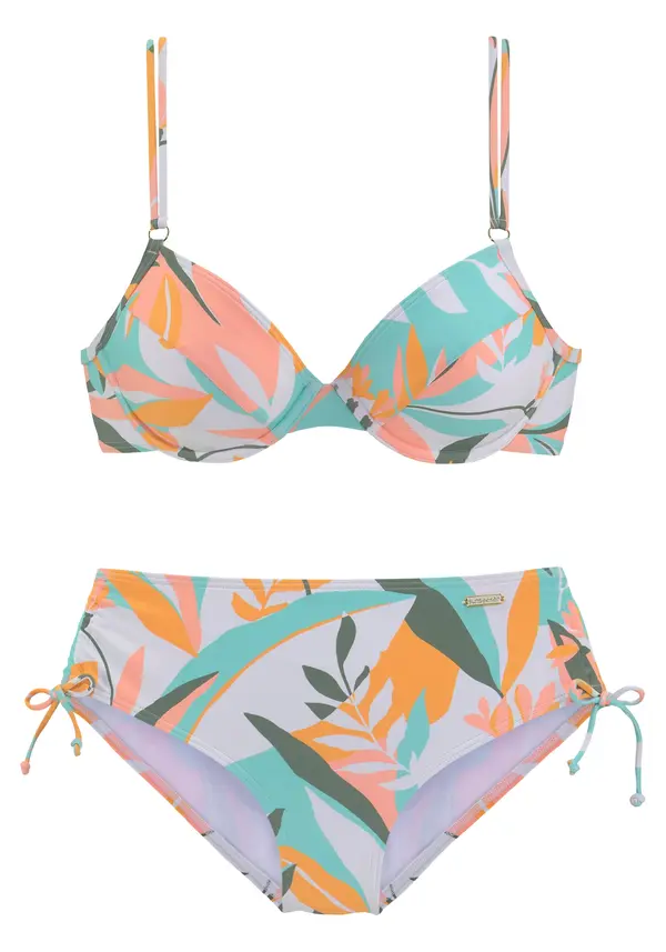 SUNSEEKER SUNSEEKER Bikini  meta / temno zelena / pastelno lila / korala