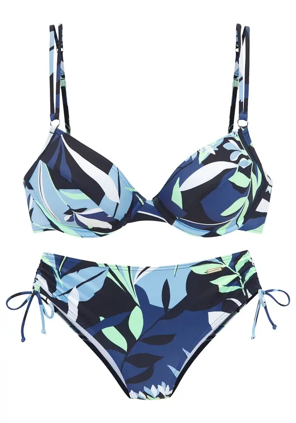 SUNSEEKER SUNSEEKER Bikini  mornarska / svetlo modra / pastelno zelena / bela