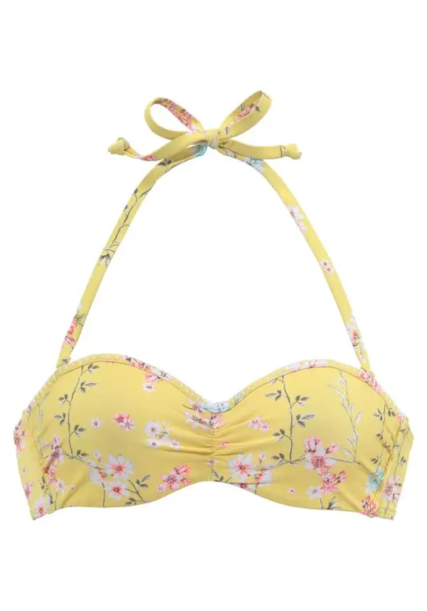 SUNSEEKER SUNSEEKER Bikini zgornji del 'Ditsy'  rumena / jelka / roza / naravno bela
