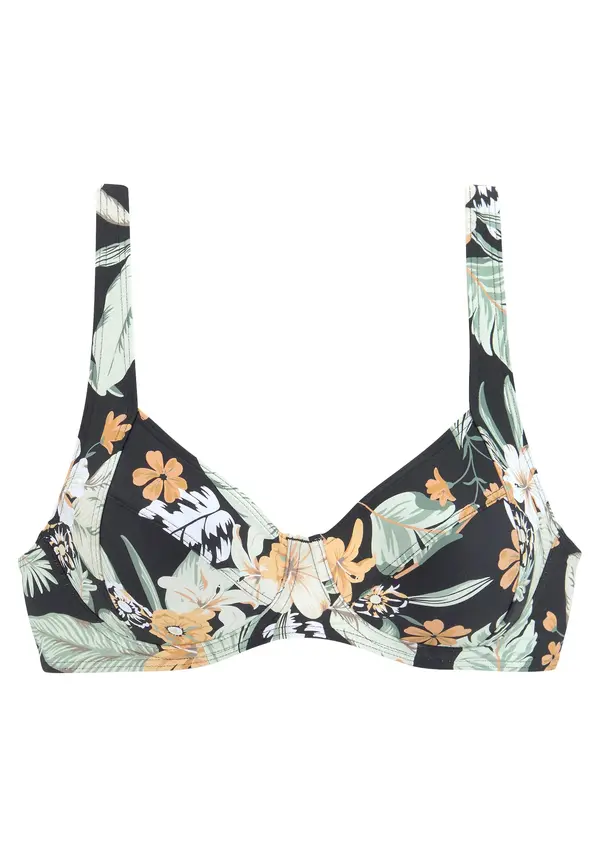 SUNSEEKER SUNSEEKER Bikini zgornji del  žad / pastelno zelena / svetlo oranžna / črna