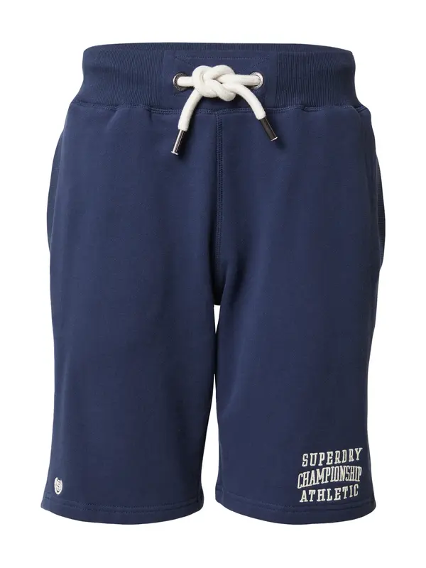 Superdry & Co Superdry & Co Hlače 'VINTAGE GYM ATHLETIC'  temno modra / naravno bela