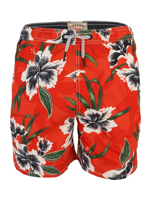 Superdry & Co Superdry & Co Kratke kopalne hlače  ecru / marine / temno zelena / oranžno rdeča