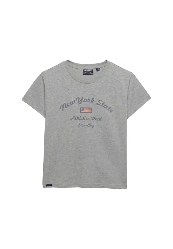 Superdry & Co Superdry & Co Majica 'ATH ESS'  siva / pegasto siva / rdeča