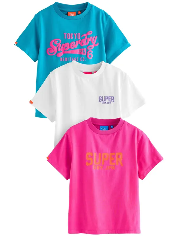 Superdry & Co Superdry & Co Majica 'Athletic'  modra / sivka / roza / bela