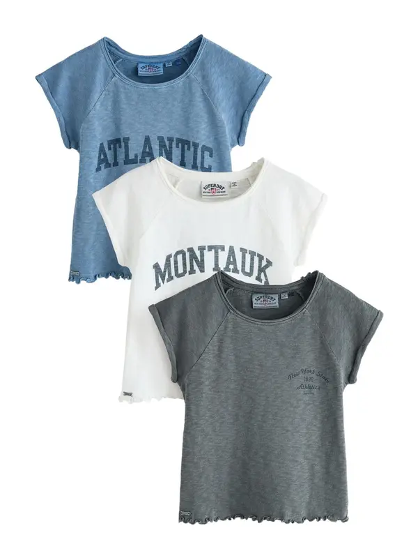 Superdry & Co Superdry & Co Majica 'Athletic'  opal / temno siva / bela