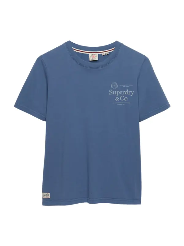 Superdry & Co Superdry & Co Majica  golobje modra / bela