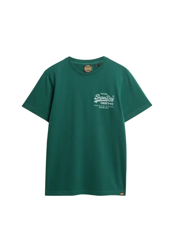 Superdry & Co Superdry & Co Majica 'Heritage'  zelena / bela