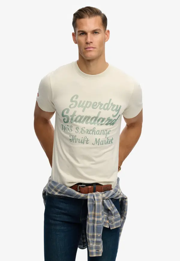 Superdry & Co Superdry & Co Majica 'Industry Worker'  ecru / žad