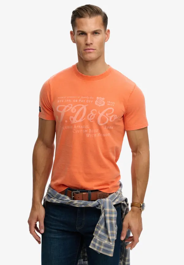 Superdry & Co Superdry & Co Majica 'Industry Worker'  oranžna / pastelno oranžna