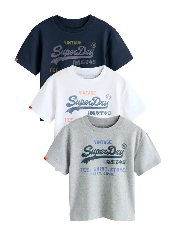 Superdry & Co Superdry & Co Majica  mornarska / pegasto siva / korala / bela