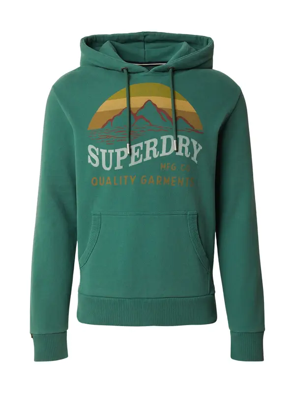 Superdry & Co Superdry & Co Majica 'Outdoors Mountain'  kostanj rjava / gorčica / smaragd / pastelno zelena