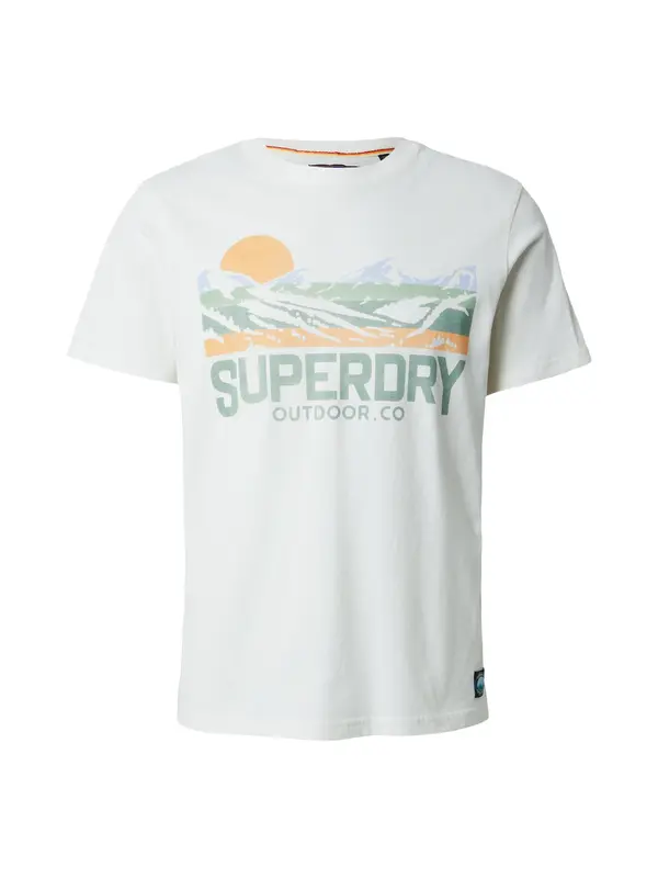 Superdry & Co Superdry & Co Majica 'Outdoors Mountain'  svetlo modra / svetlo zelena / svetlo oranžna / naravno bela