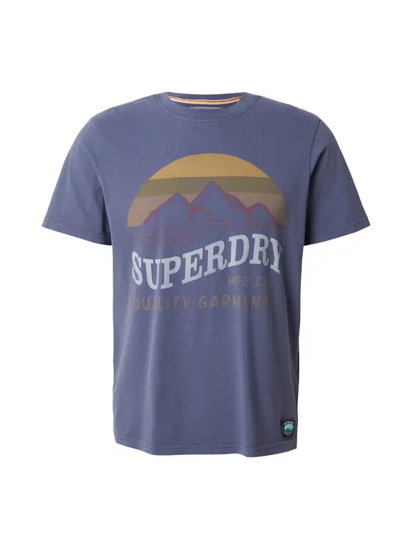 Superdry & Co Superdry & Co Majica 'Outdoors Mountain'  temno modra / svetlo siva / kaki / jagoda