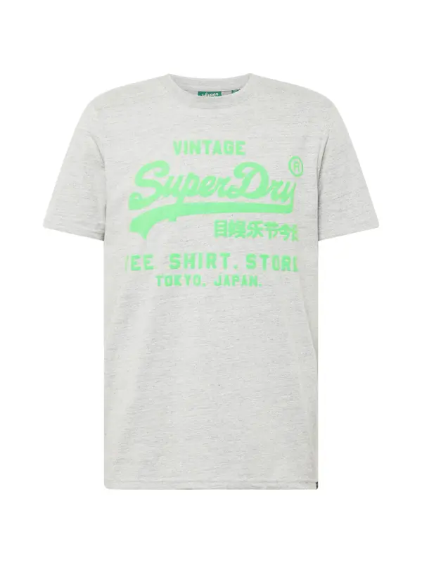 Superdry & Co Superdry & Co Majica  pegasto siva / svetlo zelena