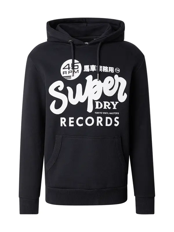 Superdry & Co Superdry & Co Majica 'RECORDS'  svetlo siva / črna