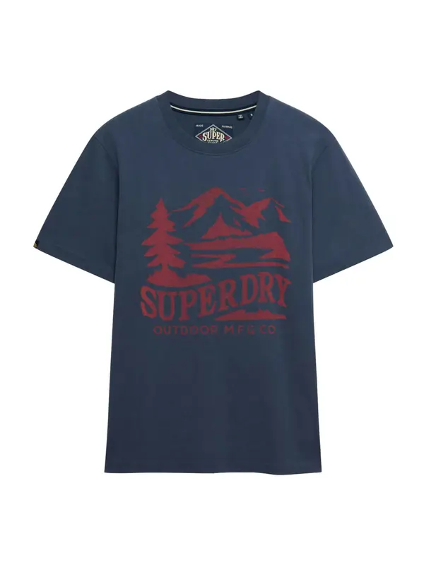 Superdry & Co Superdry & Co Majica 'Retro Outdoor'  mornarska / vinsko rdeča