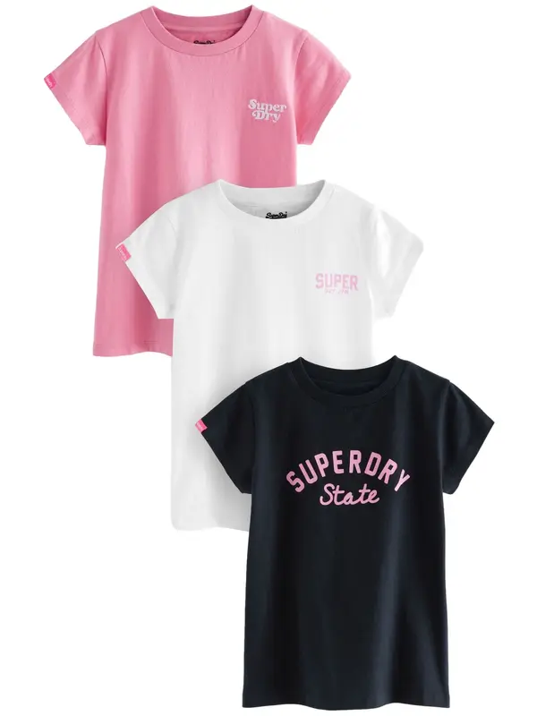Superdry & Co Superdry & Co Majica  roza / črna / bela