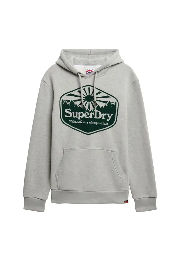 Superdry & Co Superdry & Co Majica 'Sun'  pegasto siva / jelka