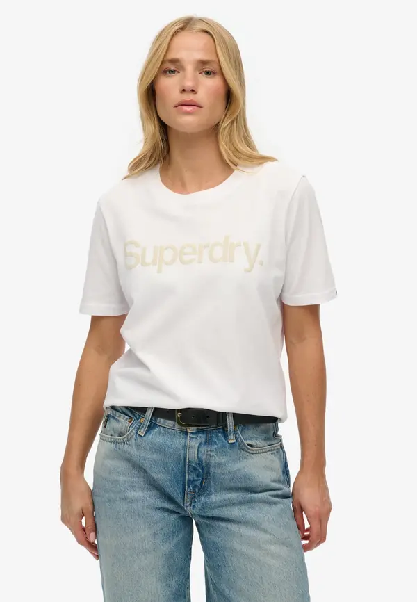 Superdry & Co Superdry & Co Majica  svetlo bež / bela