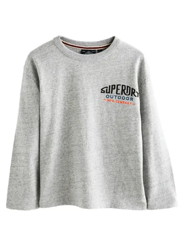 Superdry & Co Superdry & Co Majica  temno modra / pegasto siva / oranžna / črna