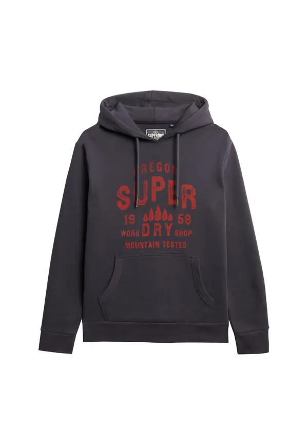 Superdry & Co Superdry & Co Majica  temno siva / rdeča